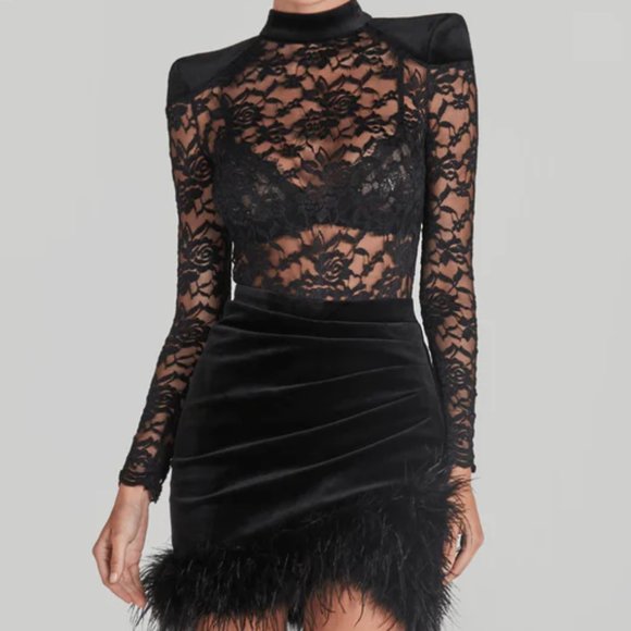 NADINE MERABI Dresses & Skirts - Nadine Merabi FREYA BLACK DRESS - EUC